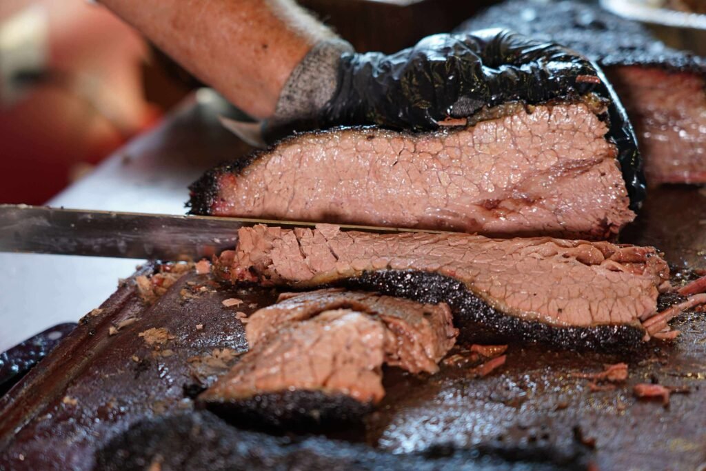 Roger cutting beef brisket