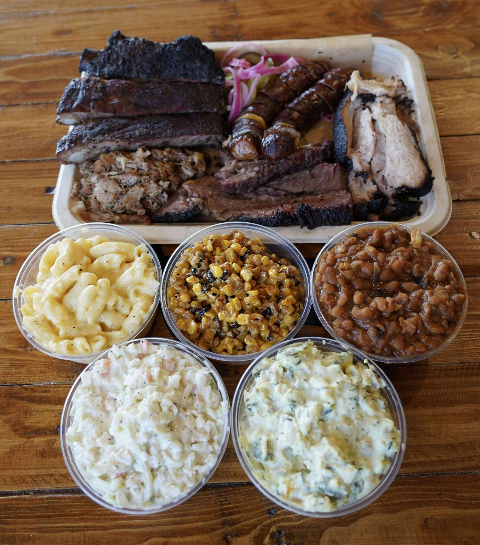 RBQ Catering meat platter with sides