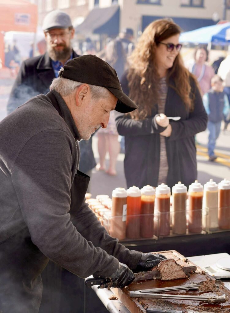 Roger cutting beef brisket